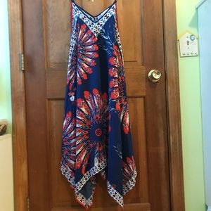 Jealous Tomato Red/White/Blue Pattern Dress
